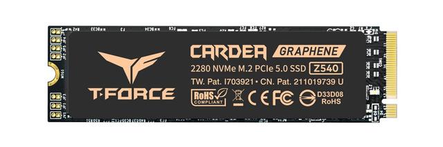 十铨发布T-FORCE CARDEA Z540 M.2 PCIe 5.0 SSD：配备超薄石墨烯散热片