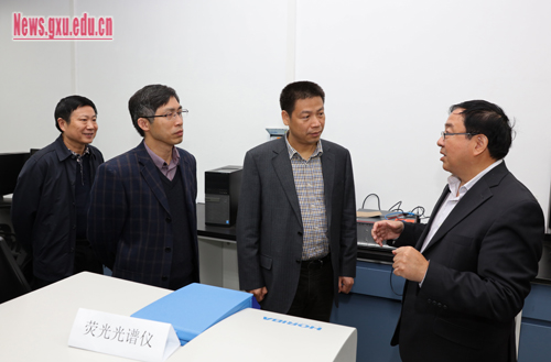 南宁市副市长覃卫国到广西大学调研石墨烯研究及产业化进展情况