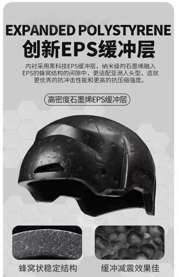 野马头盔创新突破：将石墨烯和纳米科技应用于EPS缓冲层