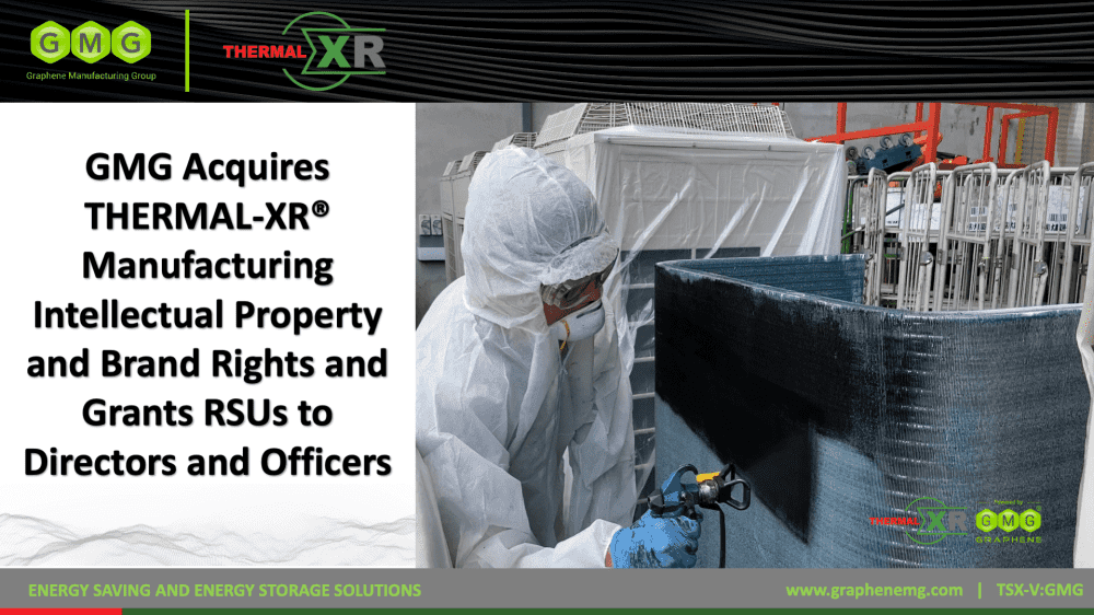 GMG收购THERMAL-XR®制造知识产权和品牌权利，并授予董事和高级职员期权奖励