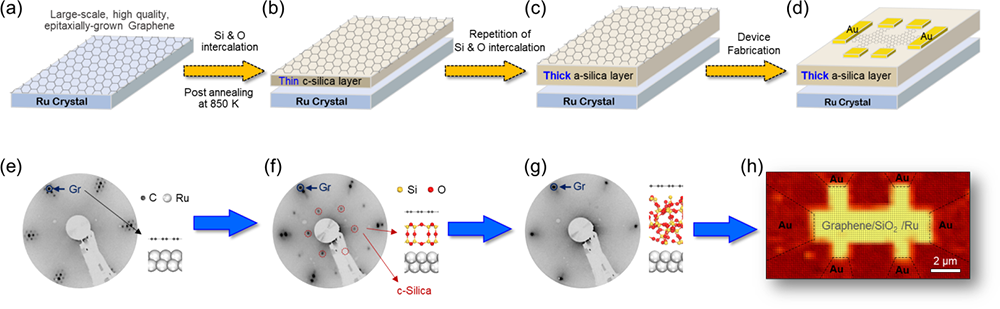 成功实现高质量大面积外延石墨烯与Ru基底表面间的SiO2绝缘插层