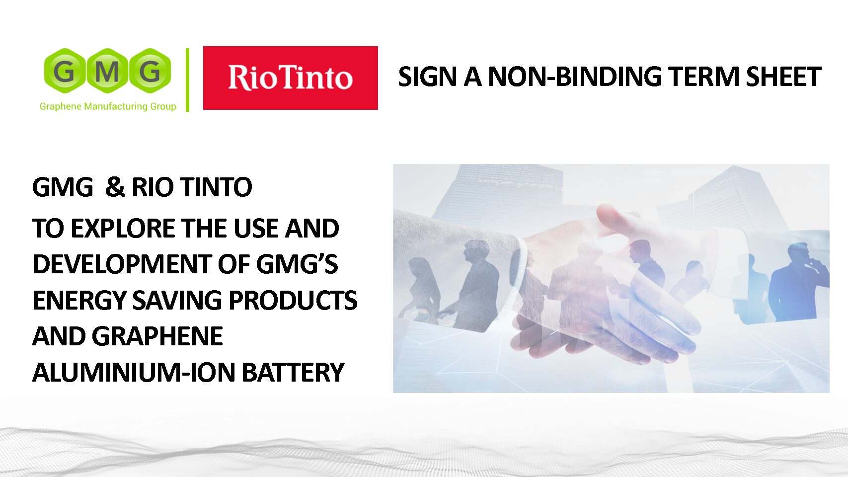 GMG与Rio Tinto探讨GMG节能产品和石墨烯铝离子电池的使用和发展
